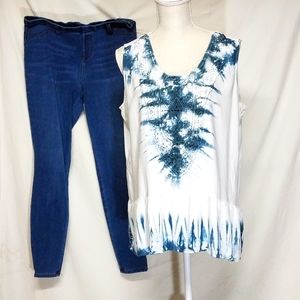 Blue & White cotton Top